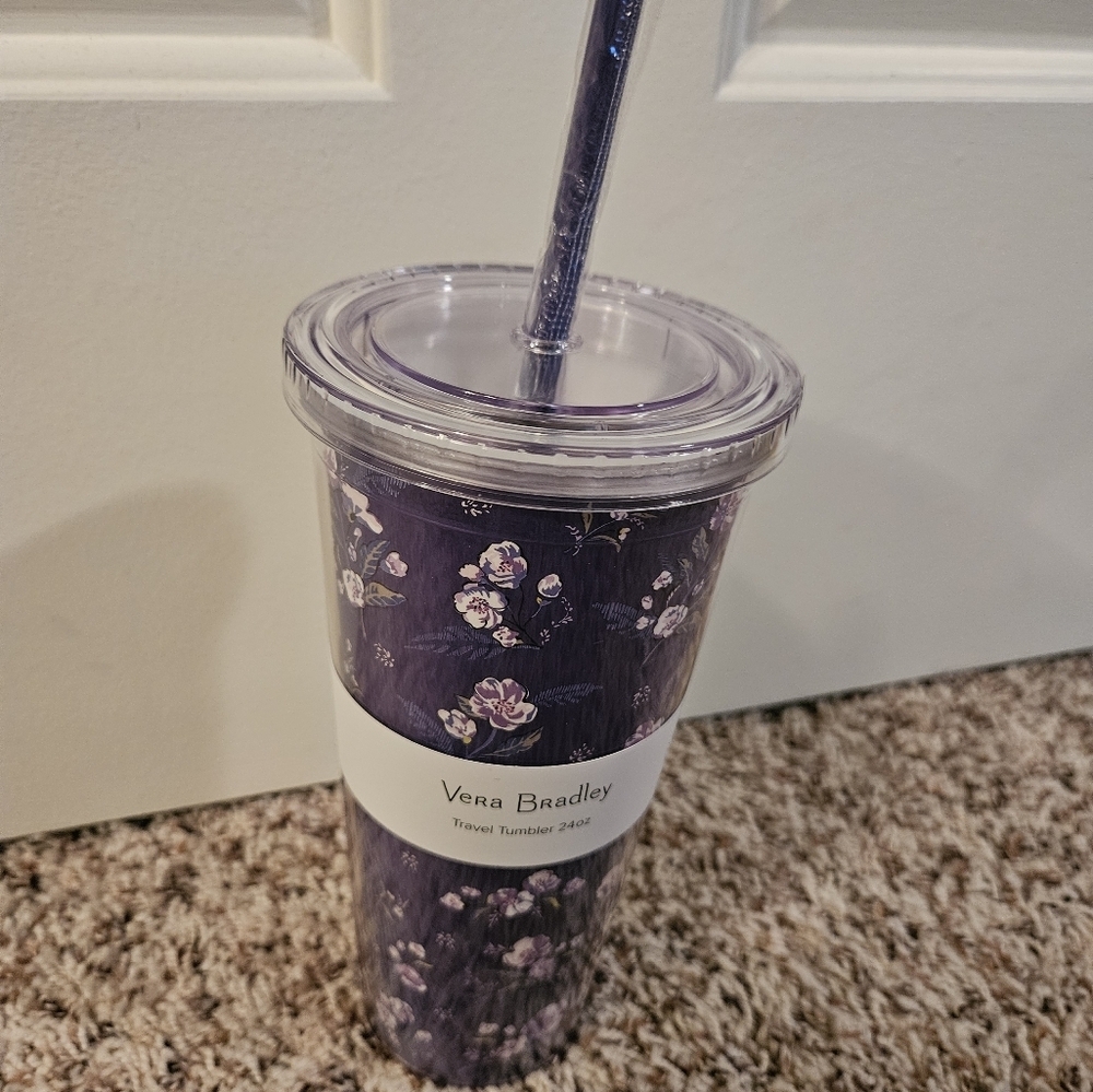 Vera Bradley Wild Roses Tumbler NWT